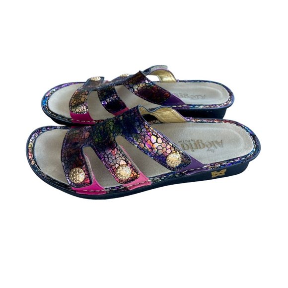 Alegria Women's Venice iridescent metallic leather Sandals Size 38 US 7.5 - Picture 2 of 6